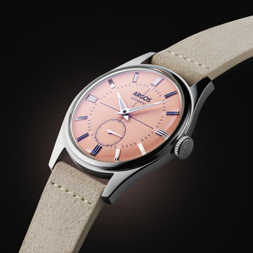 Apollo III - Pastel Salmon Silver w/ Leather Strap