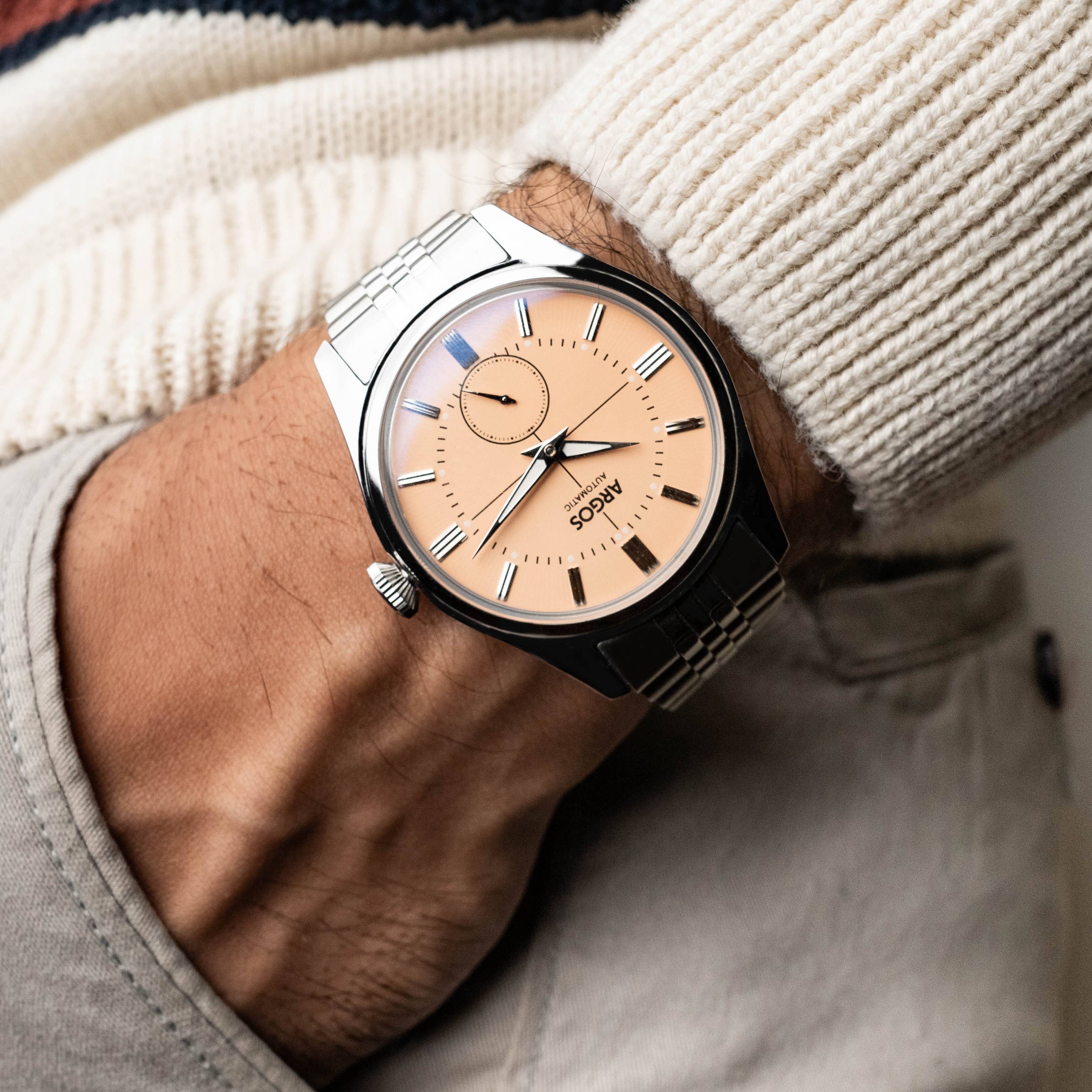 Argos Apollo III - Pastel Salmon Silver with Jubilee Bracelet