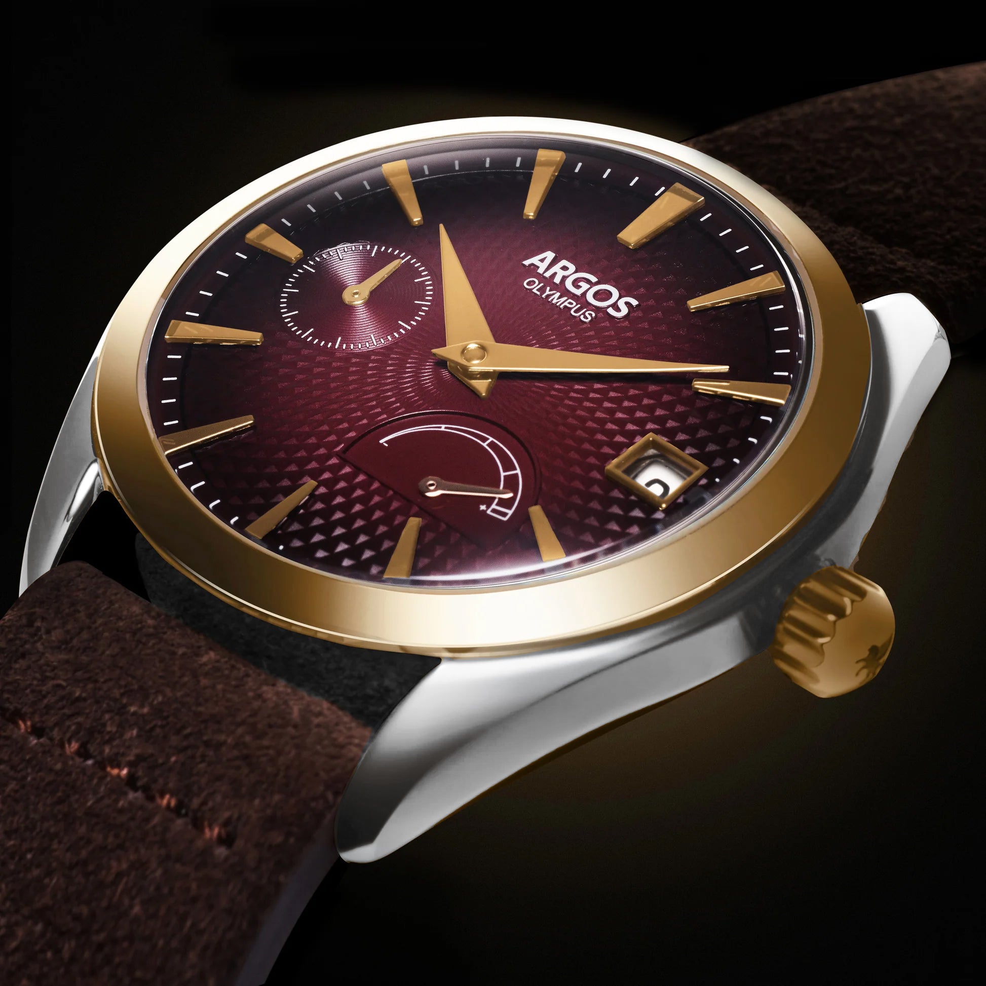 OLYMPUS - Carmine Red Gold Two Tone Leather