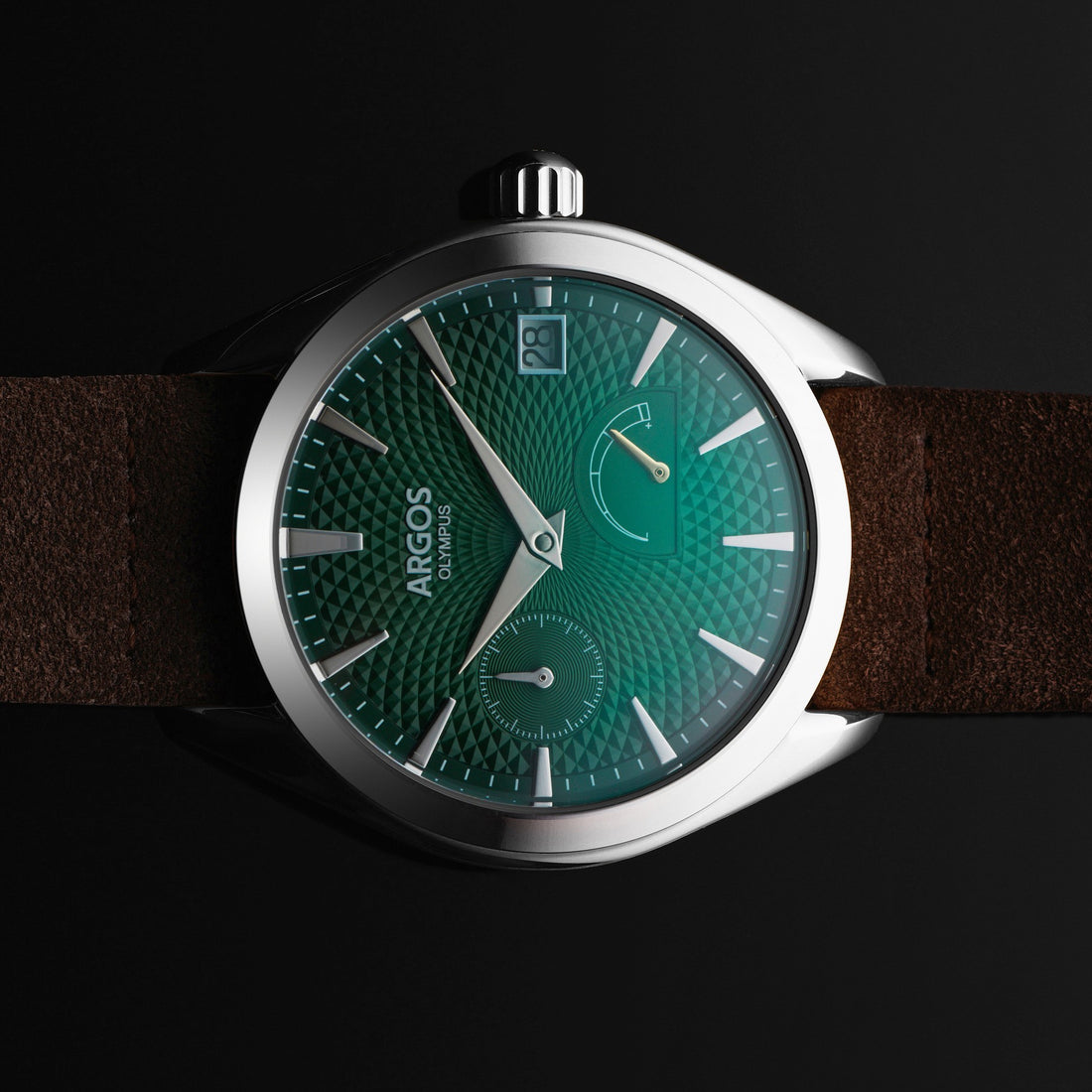 OLYMPUS - Basil Green Silver Leather