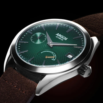 OLYMPUS - Basil Green Silver w/ Leather Strap