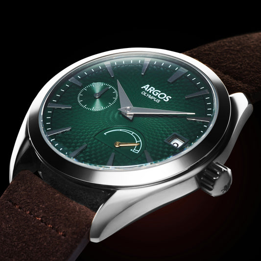 OLYMPUS - Basil Green Silver w/ Leather Strap