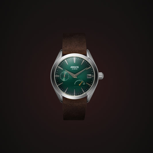 OLYMPUS - Basil Green Silver w/ Leather Strap