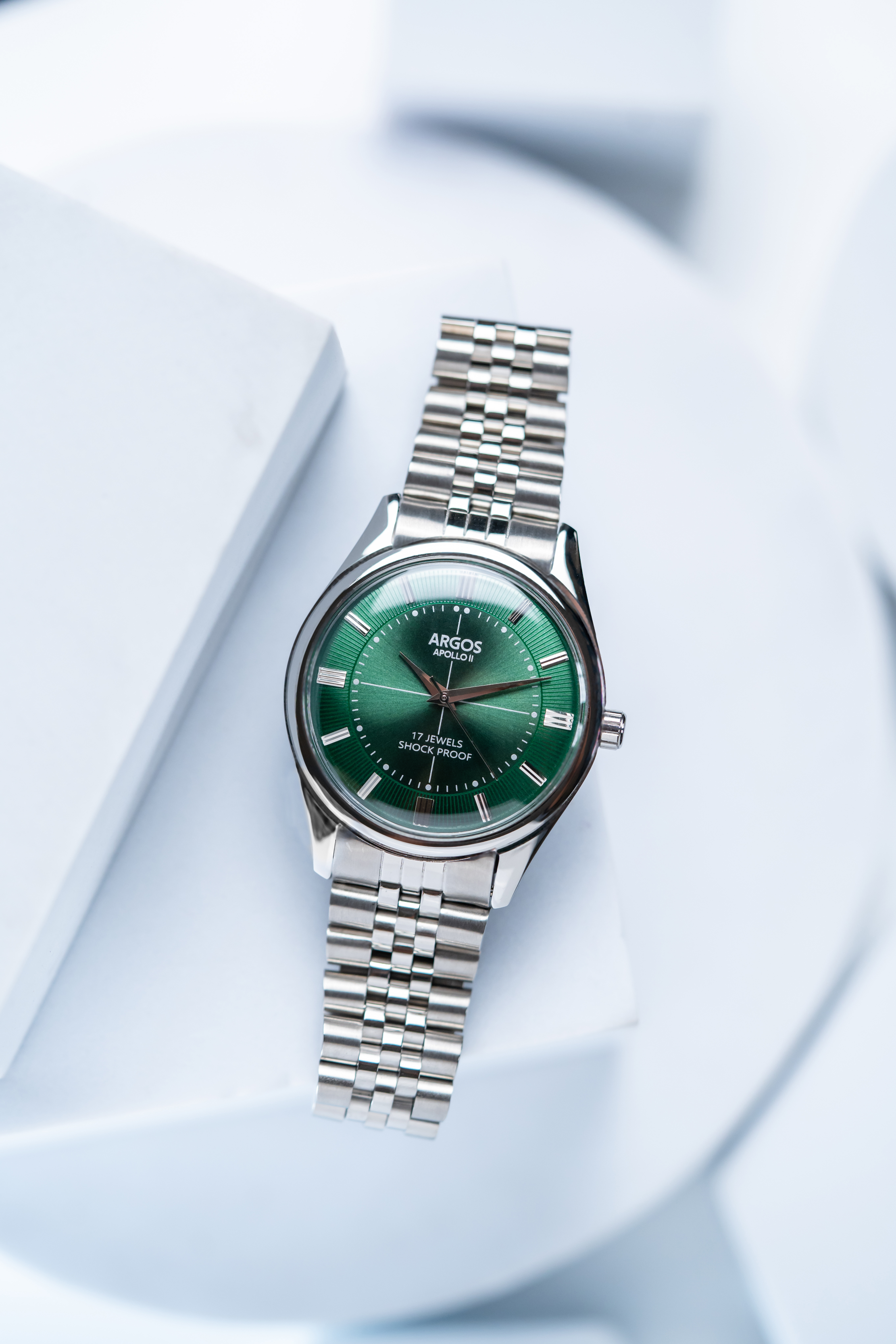 Argos Apollo II Olive Green Silver Men s Mechanical watch