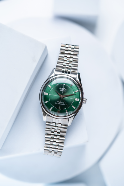 Argos Apollo II Olive Green Silver Men s Mechanical watch Argos Watches