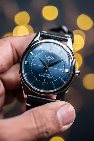 Argos Apollo II Constellation Blue Silver Men s Mechanical Watch Argos Watches